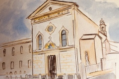 Acquerelli delle chiese Carmelitani-Scalzi-Treviso