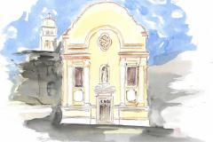 Acquerelli delle chiese Chiesa di San Leonardo di Treviso. E' conosciuta anche come Chiesa di Santa Rita